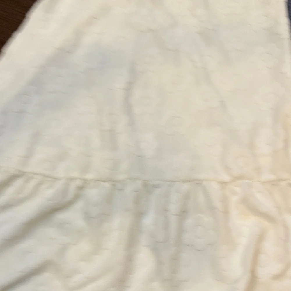Flapdoodles Girls White Daisy Coverup with Green Trim Size 7-8 C3-013